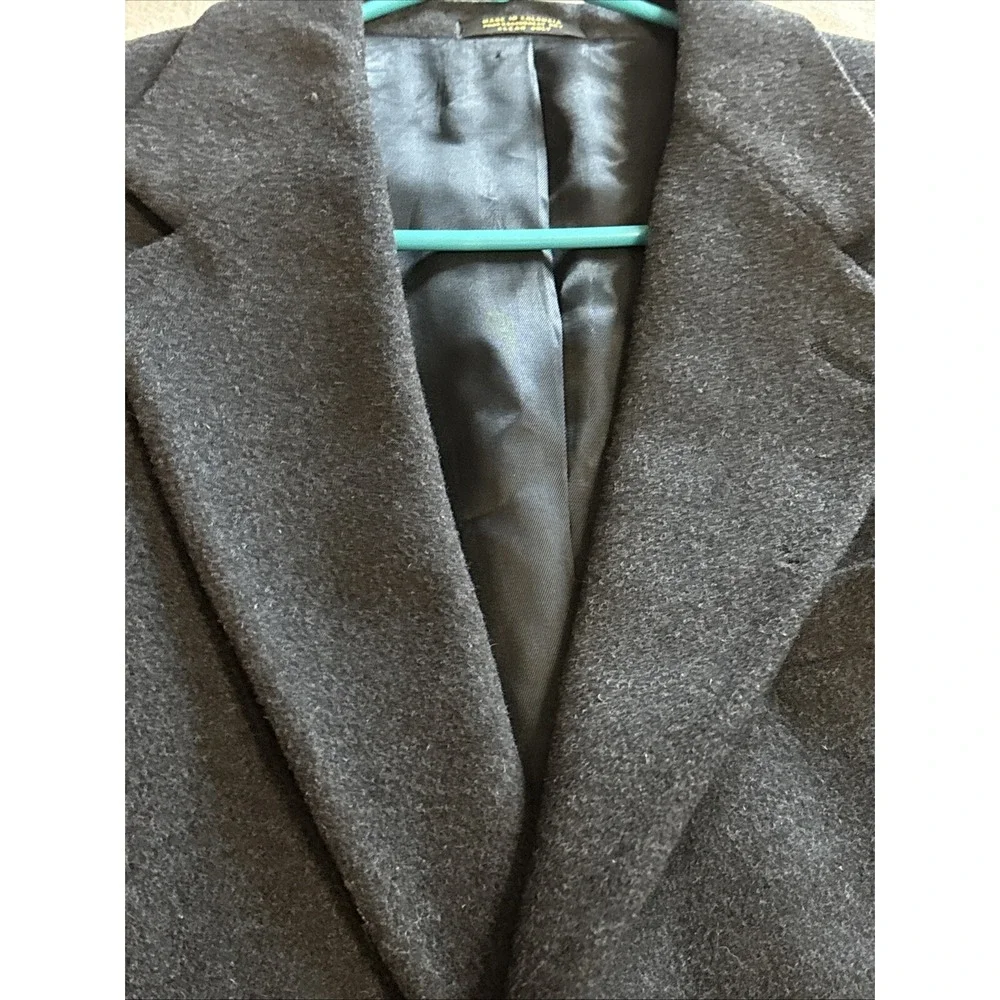 Vtg Men's Camel‎ Hair Blazer Jacket Two Button 42R Charcoal Grey Business Casual
